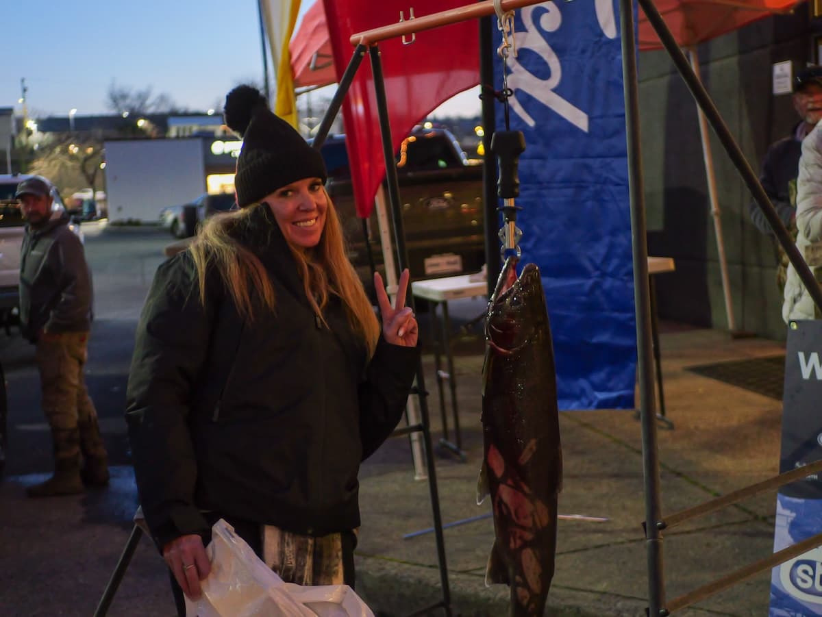 Angler at the weigh-in station